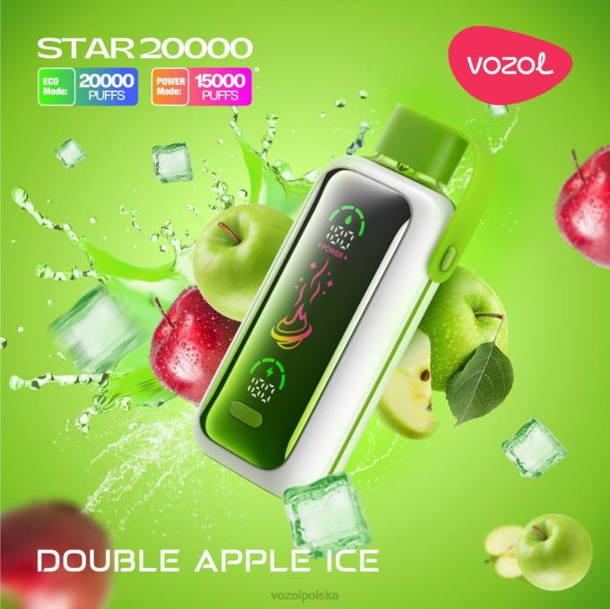 Vozol Vape Flavors podwójny lód jabłkowy PDDV7 VOZOL STAR 20000
