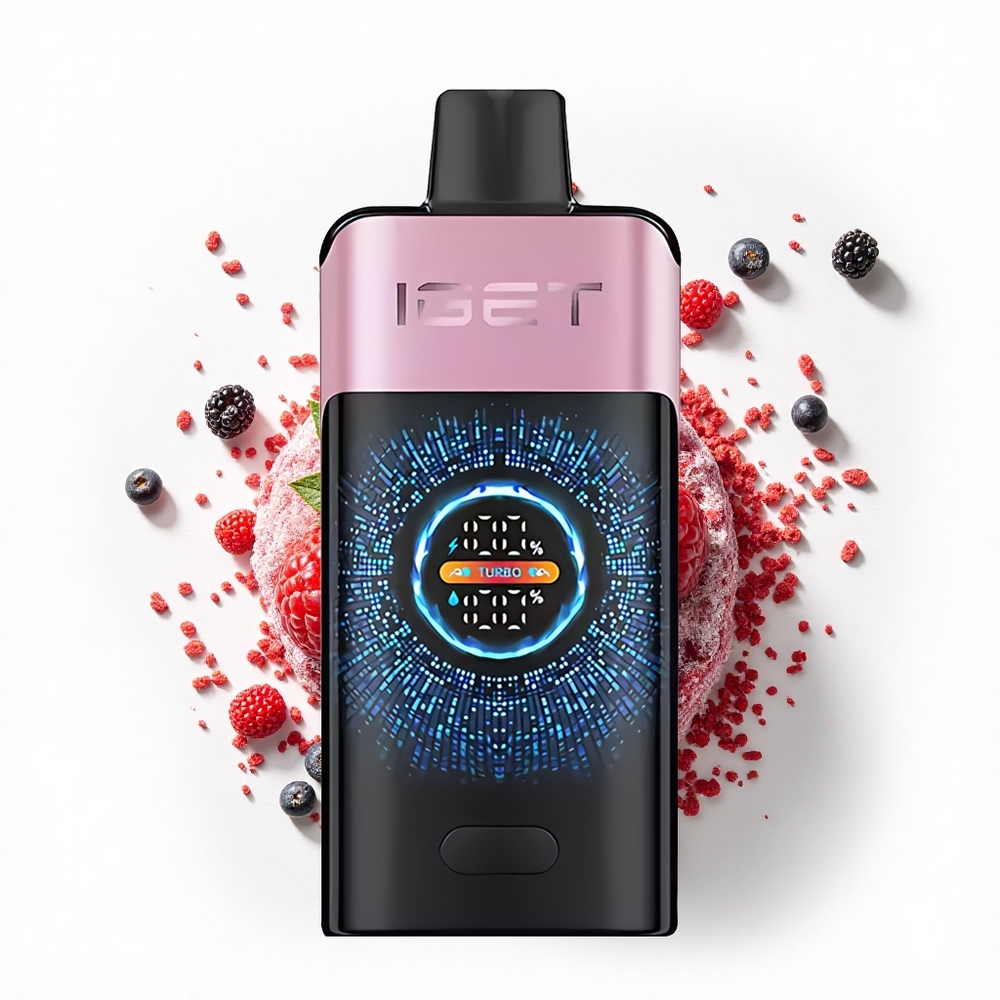 IGET ONE 12000 Puffs Jeżyna Lód z Dużym Zakrzywionym Ekranem Kolorystycznym i Trybem Turbo