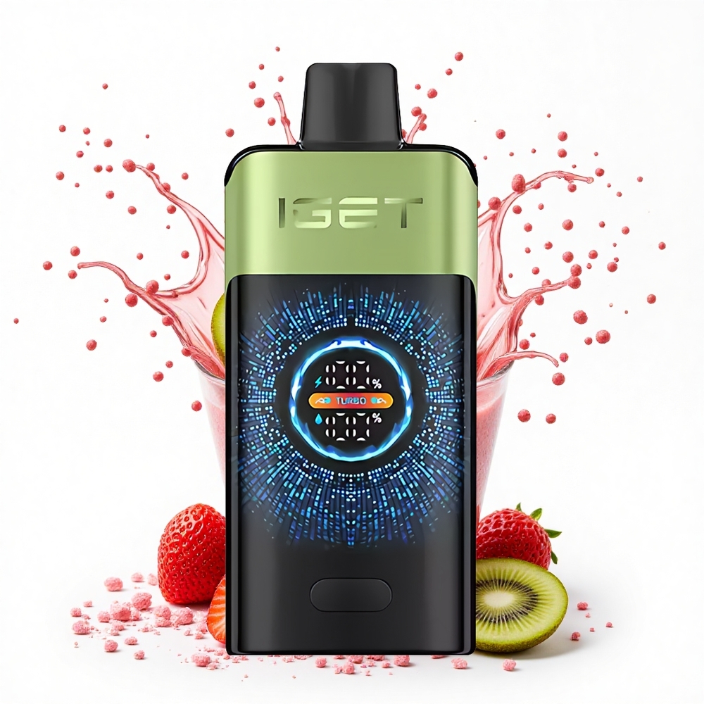 IGET ONE 12000 Puffs Truskawkowy Kiwi Lód z Zakrzywionym Ekranem i Podwójną Siatką