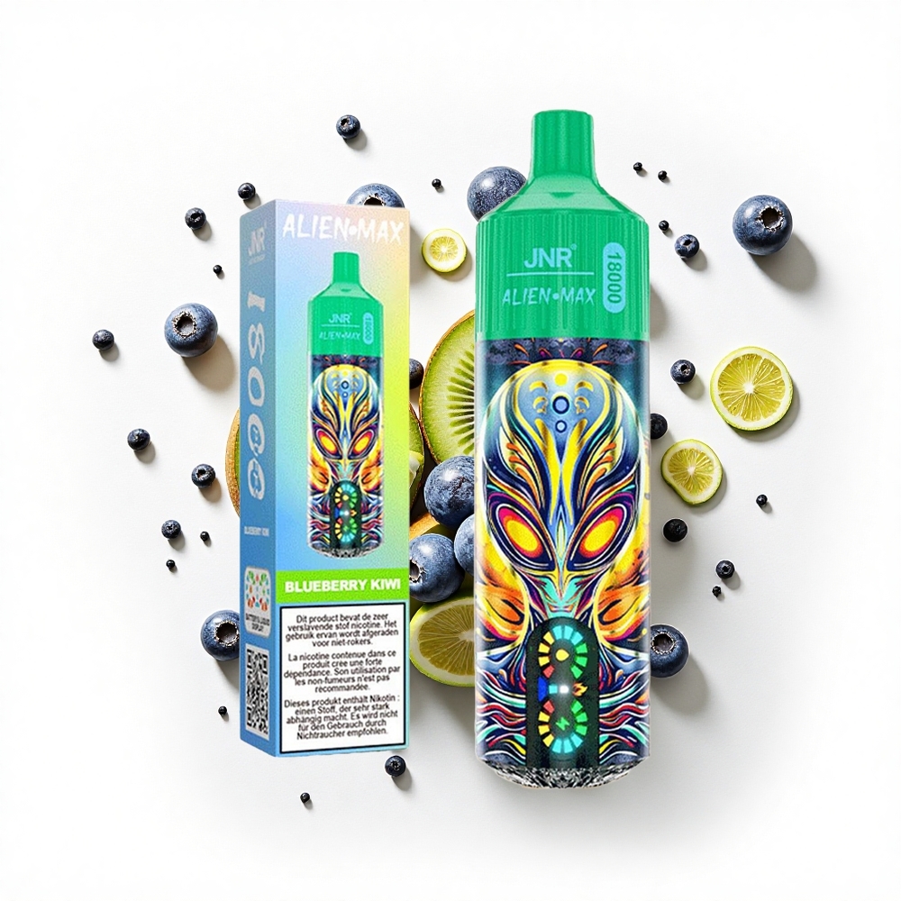 JNR Alien Max 18000 Borówka Kiwi Podwójny Rdzeń LED