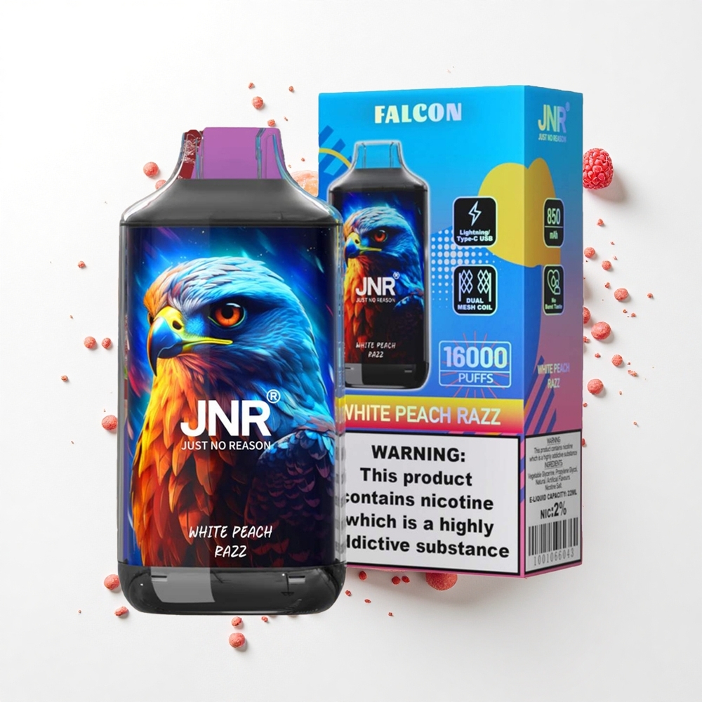 JNR Falcon 16000 Biała Brzoskwinia Malina Dual Mesh 22ml