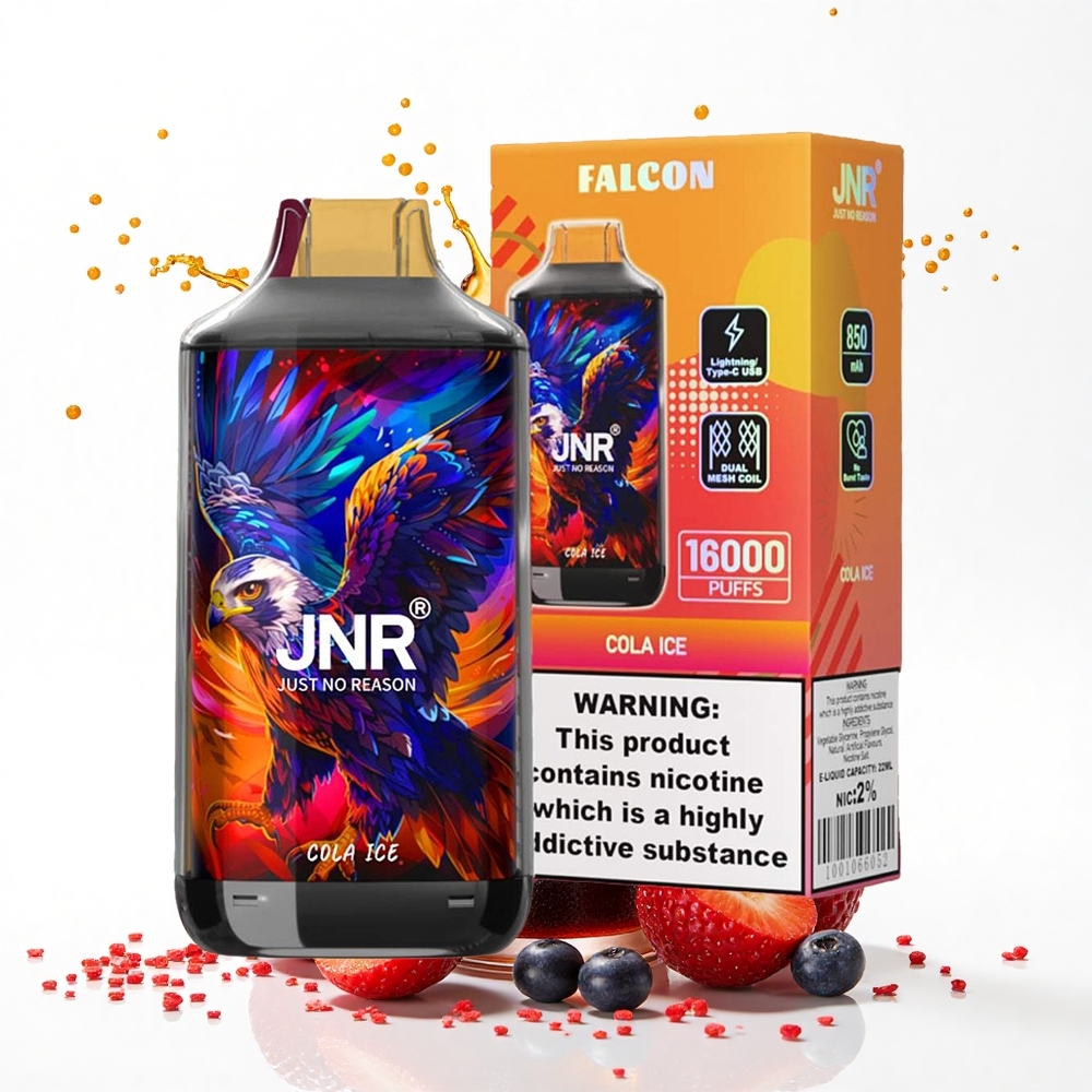 JNR Falcon 16000 Cola Lód Podwójna Siatka 22ml LED