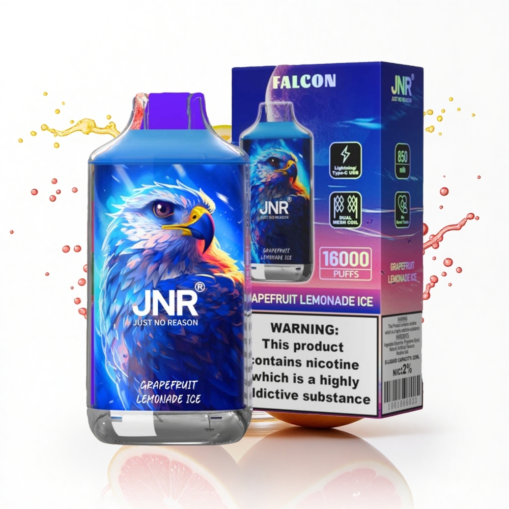 JNR Falcon 16000 Grapefruitowa Lemoniada Lodowa z Podwójną Siatką i Wyświetlaczem LED