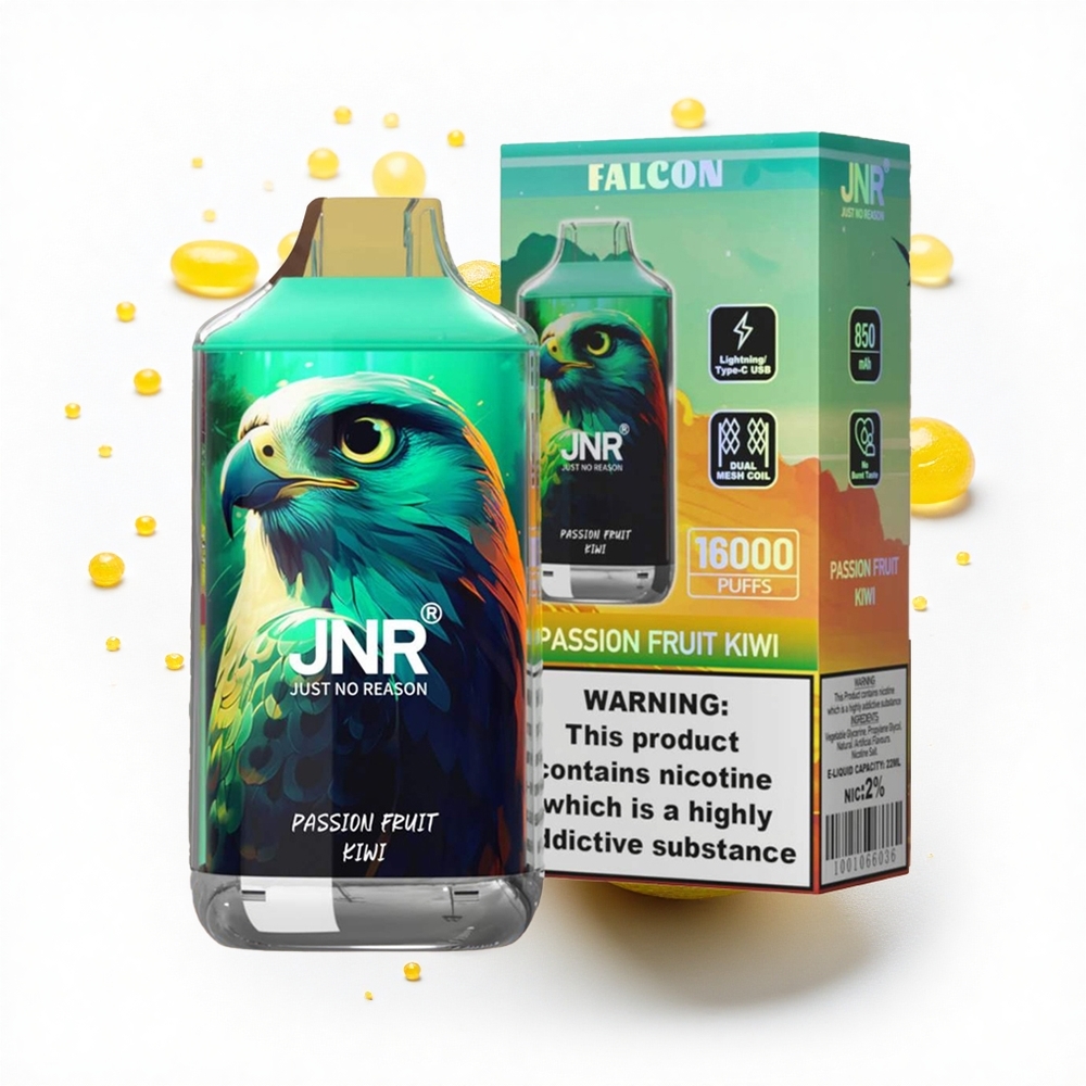 JNR Falcon 16000 Passion Fruit Kiwi 850 mAh 22ml Dual Mesh Coil