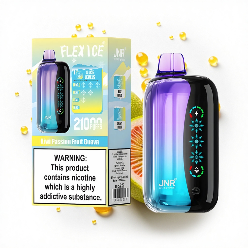JNR Flex Ice 21000 Kiwi Marakuja Guajawa z Dostosowalnym Lodem i Ekranem Dotykowym