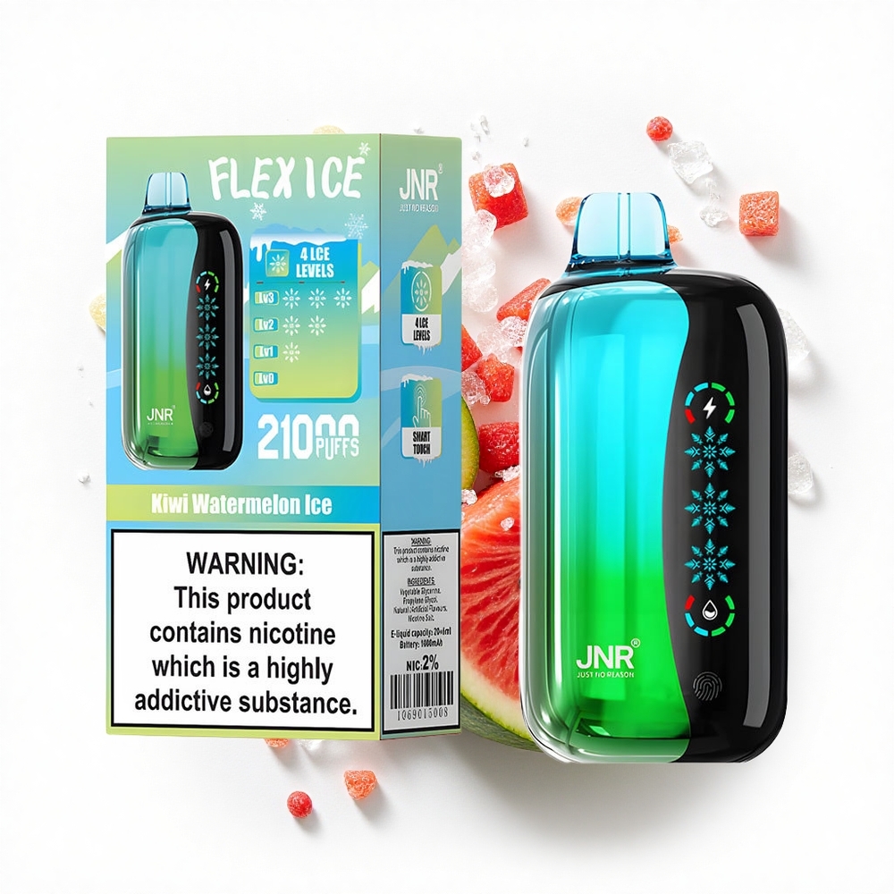 JNR Flex Ice 21000 Lodowy Arbuz Kiwi z Dostosowywanym Lodem i Podwójną Siatką 1,2 Ohm