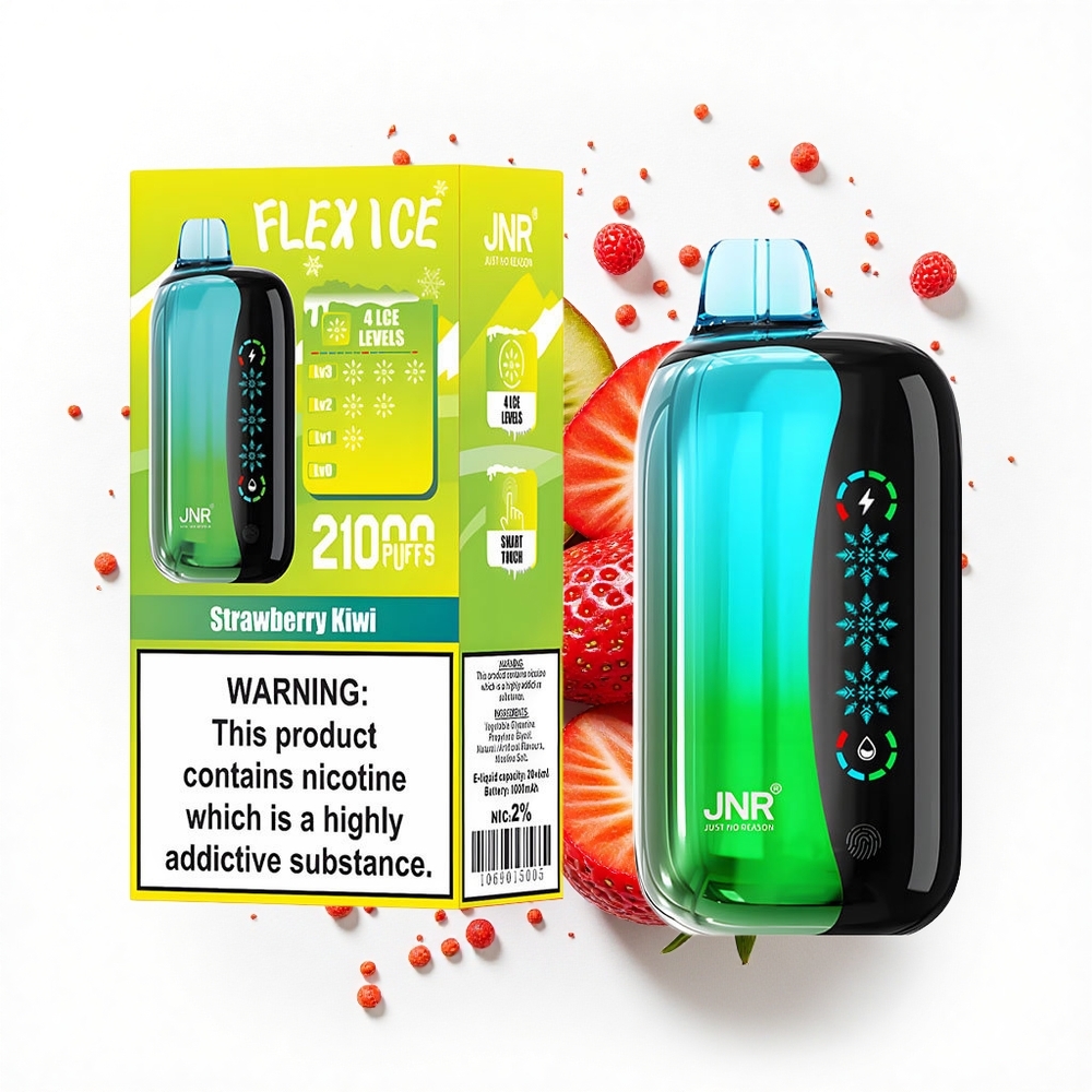 JNR Flex Ice 21000 Truskawka Kiwi Lodowa z Dostosowywanym Powietrzem i Podwójną Siatką