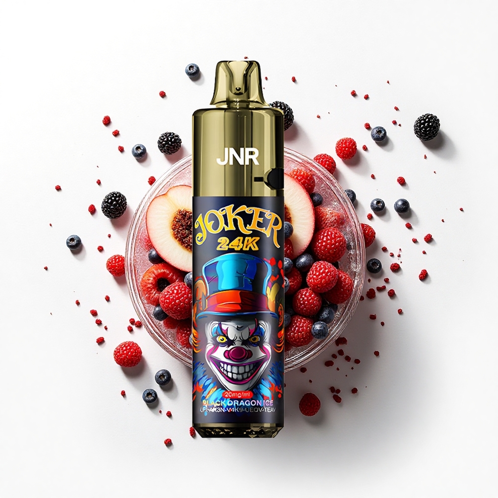 JNR Joker 24K Czarny Smok Lód z Widocznym Poziomem Płynu i Ładowaniem Type-C