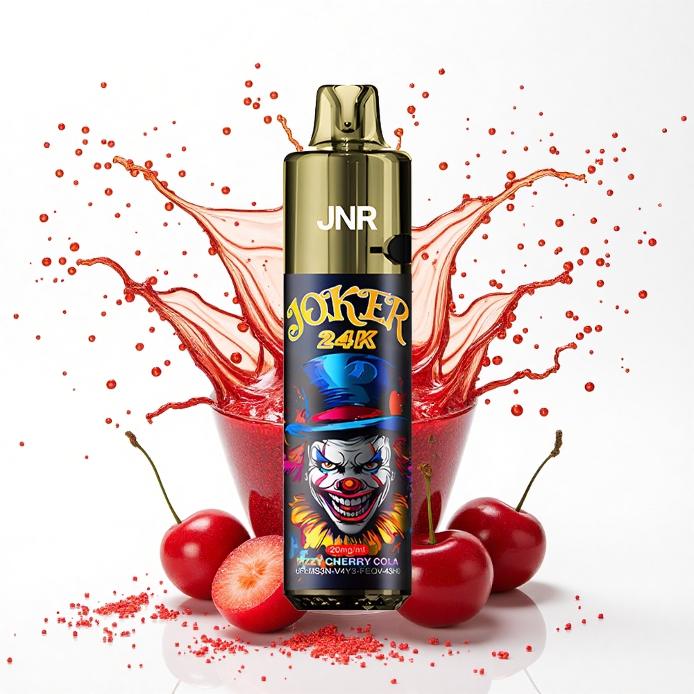 JNR Joker 24K Gazowana Wiśniowa Cola z Widocznym Poziomem Płynu i Ładowaniem Type-C