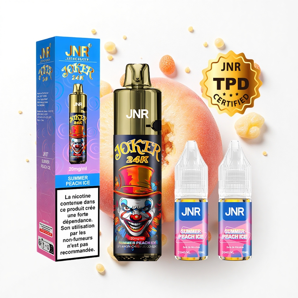 JNR Joker 24K Letni Brzoskwiniowy Lód z Widocznym Poziomem Płynu i Ładowaniem Type-C
