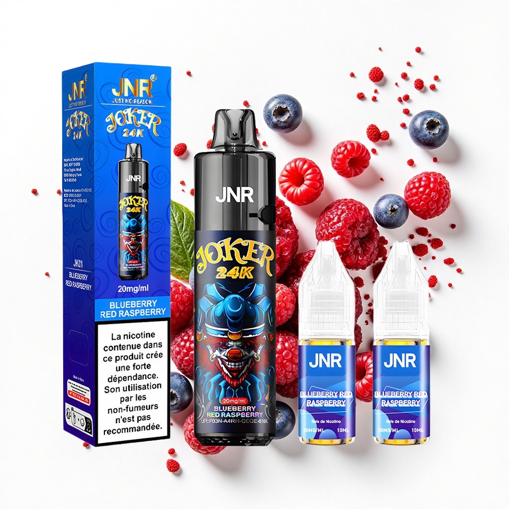 JNR Joker 24K Malinowa Czerwona Jeżyna z Widocznym Poziomem Liquidu i Ładowaniem Type-C