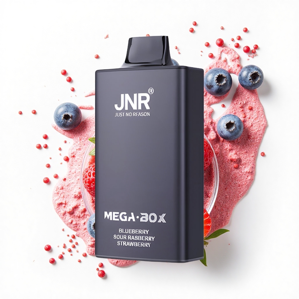JNR Mega Box 25000 Malinowa Kwaśna Truskawkowa z Podwójnym Rdzeniem i Szybkim Ładowaniem