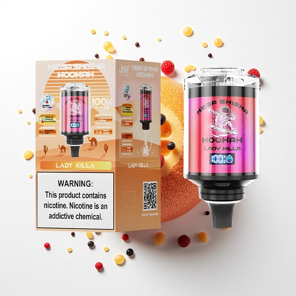 JNR Mega Shisha Hookah 100K Dama Zabójczyni 2200mAh Ekran