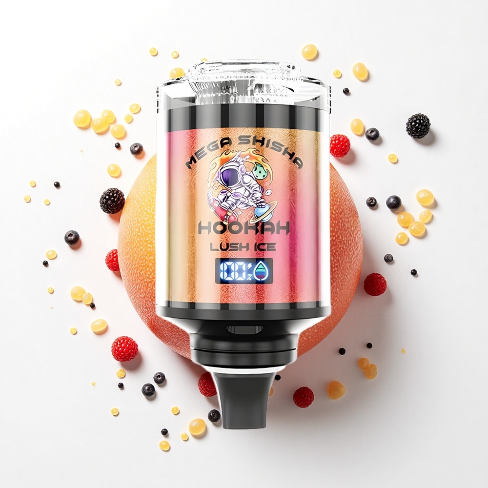 JNR Mega Shisha Hookah 100K Lód Lush Mega z Ekranem Interaktywnym i Baterią 2200mAh