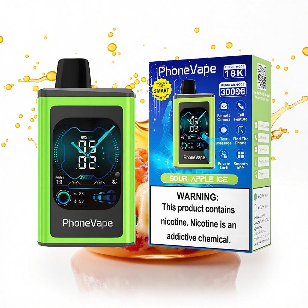 JNR PhoneVape 30000 Kwaśne Jabłko Lód z Turbo Trybem i Regulacją Powietrza