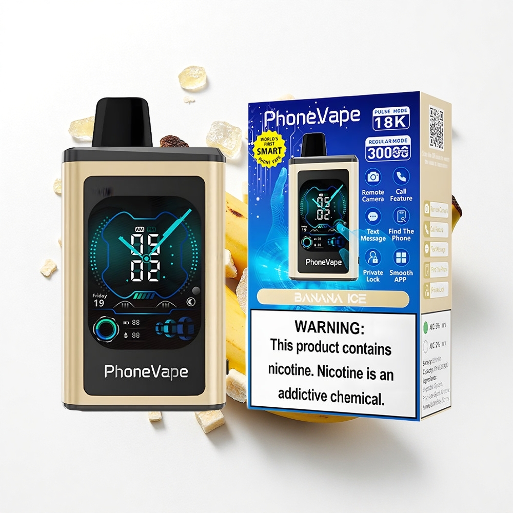 JNR PhoneVape 30000 Lodowy Banan z Trybem Turbo i Ekranem Pełnym
