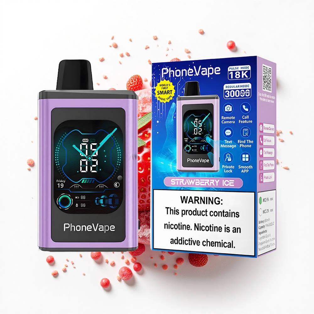 JNR PhoneVape 30000 Truskawkowa Mgiełka Turbo z Ekranem