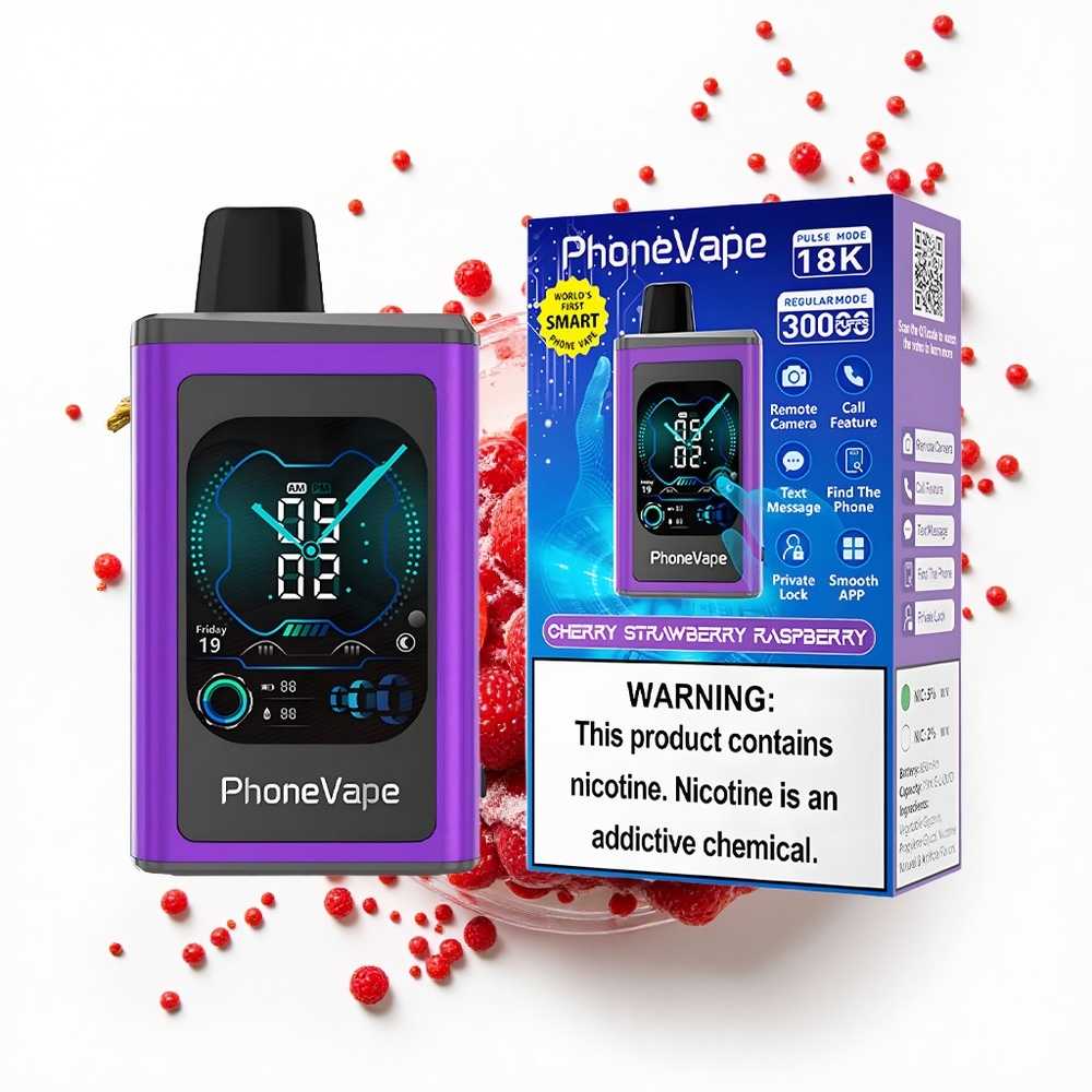 JNR PhoneVape 30000 Wiśniowa Truskawkowa Malinowa z Turbo i Ekranem