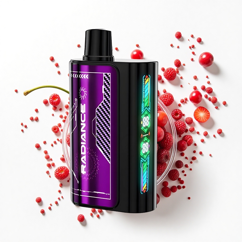 JNR Radiance 31000 Wiśniowa Jagoda z Ekranem Animacji i Podwójną Siatką