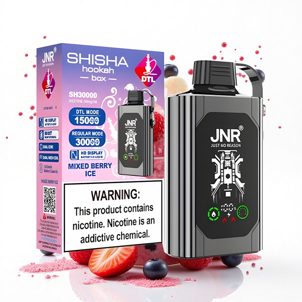 JNR Shisha Hookah Box 20500 Lodowy Mix Jagód z Podwójnym Mesh i Typem-C