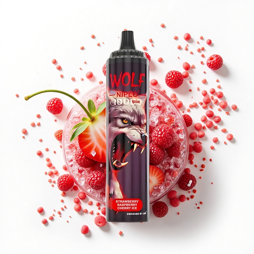 JNR Wolf Niplo 10000 Truskawka Malina Wiśnia Lód 10000 Puffs 20ml Type-C