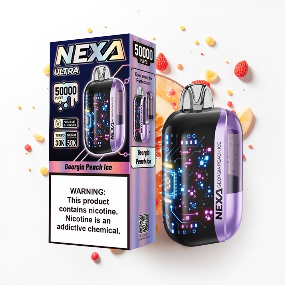 NEXA Ultra 50000 Puffs Brzoskwiniowy Lód z Wyświetlaczem 3D i Typem-C