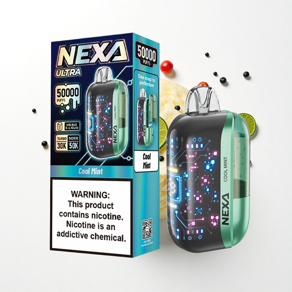 NEXA Ultra 50000 Puffs Chłodna Mięta 50K z Wyświetlaczem 3D i Typem-C
