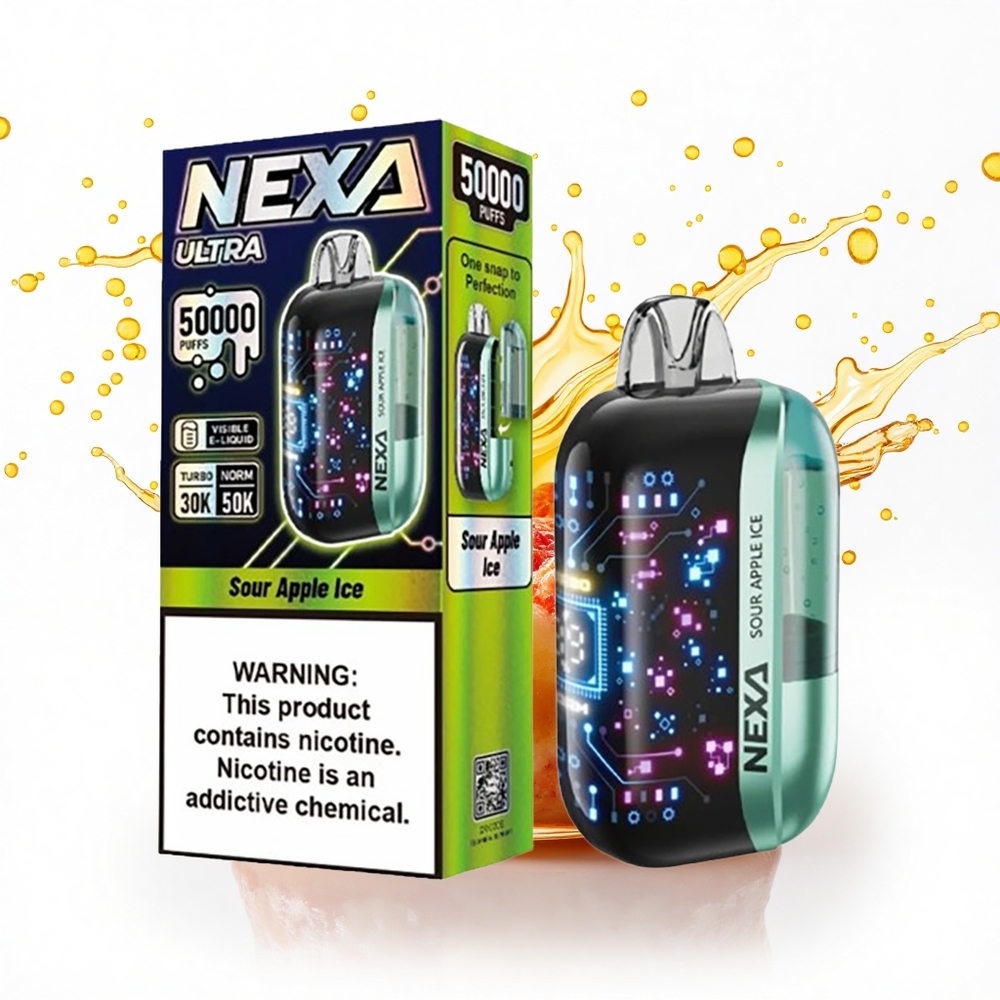 NEXA Ultra 50000 Puffs Kwaśne Jabłko Lód z 20ml i Typem-C
