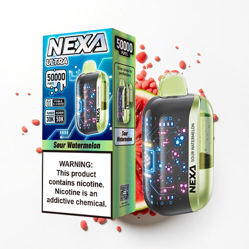 NEXA Ultra 50000 Puffs Kwaśny Arbuz z Ekranem 3D i Ładowaniem Type-C