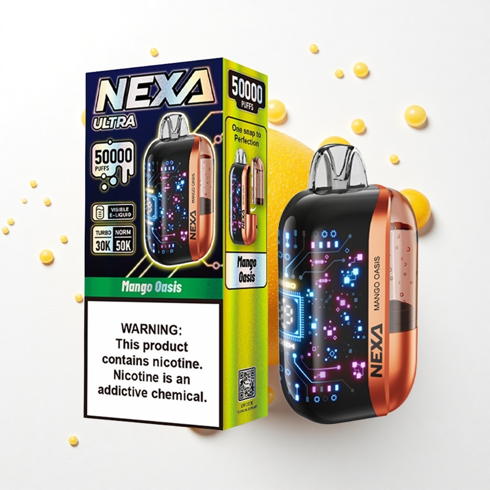 NEXA Ultra 50000 Puffs Mango Oaza z Ekranem 3D i Ładowaniem Typu-C