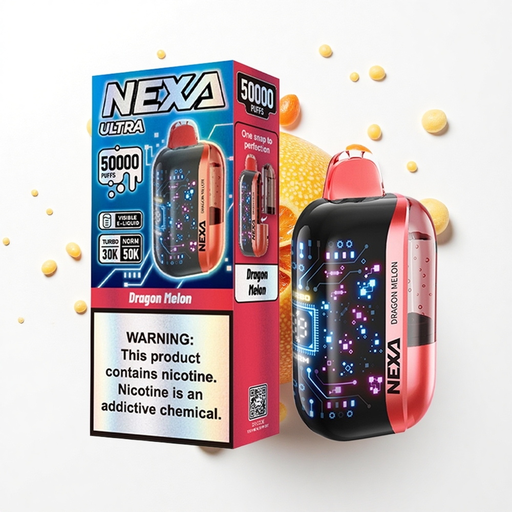 NEXA Ultra 50000 Puffs Smoczy Melon 50K z Wyświetlaczem 3D i Typem-C