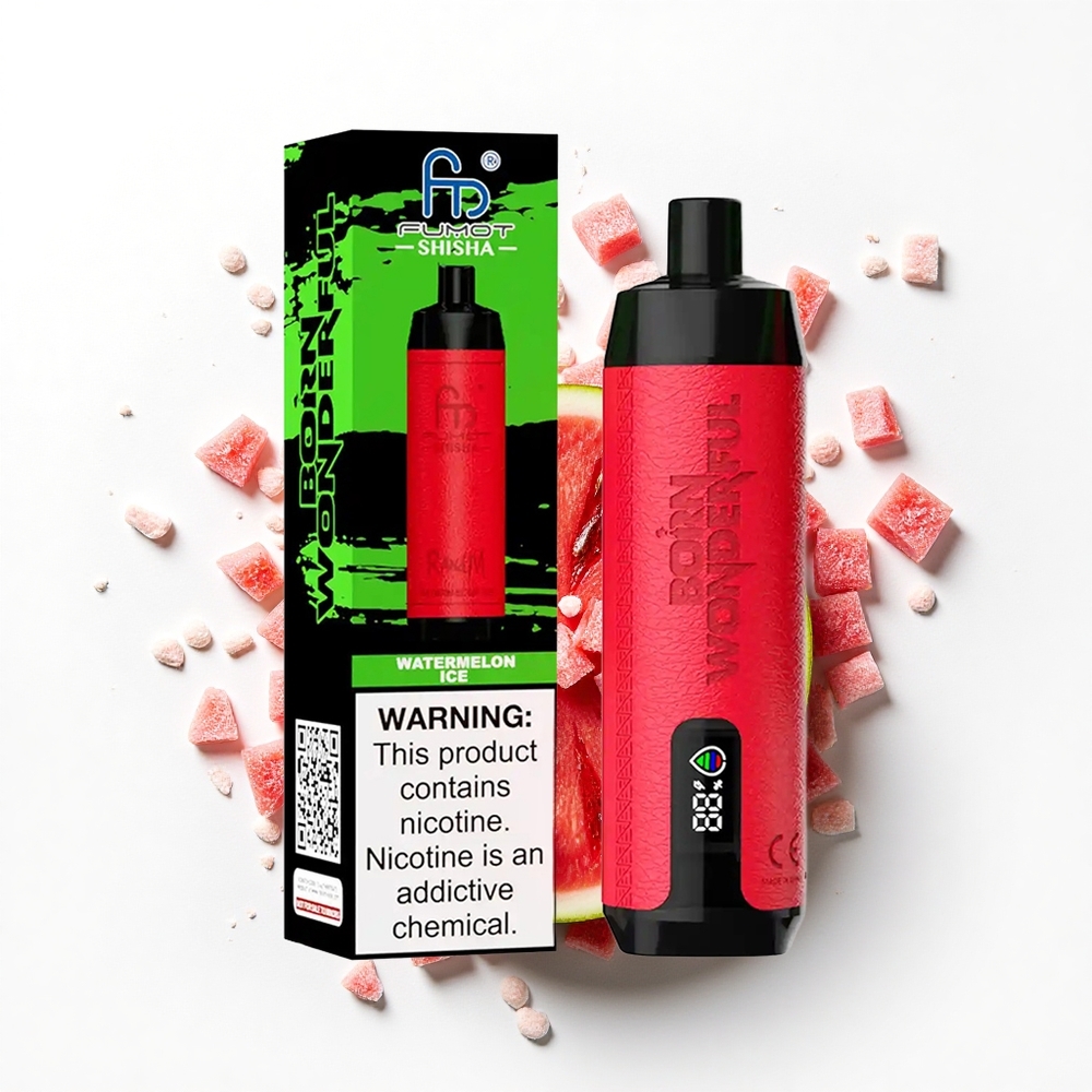 RandM Fumot Shisha 10000 Puffs Arbuzowy Lód z LED i 18ml