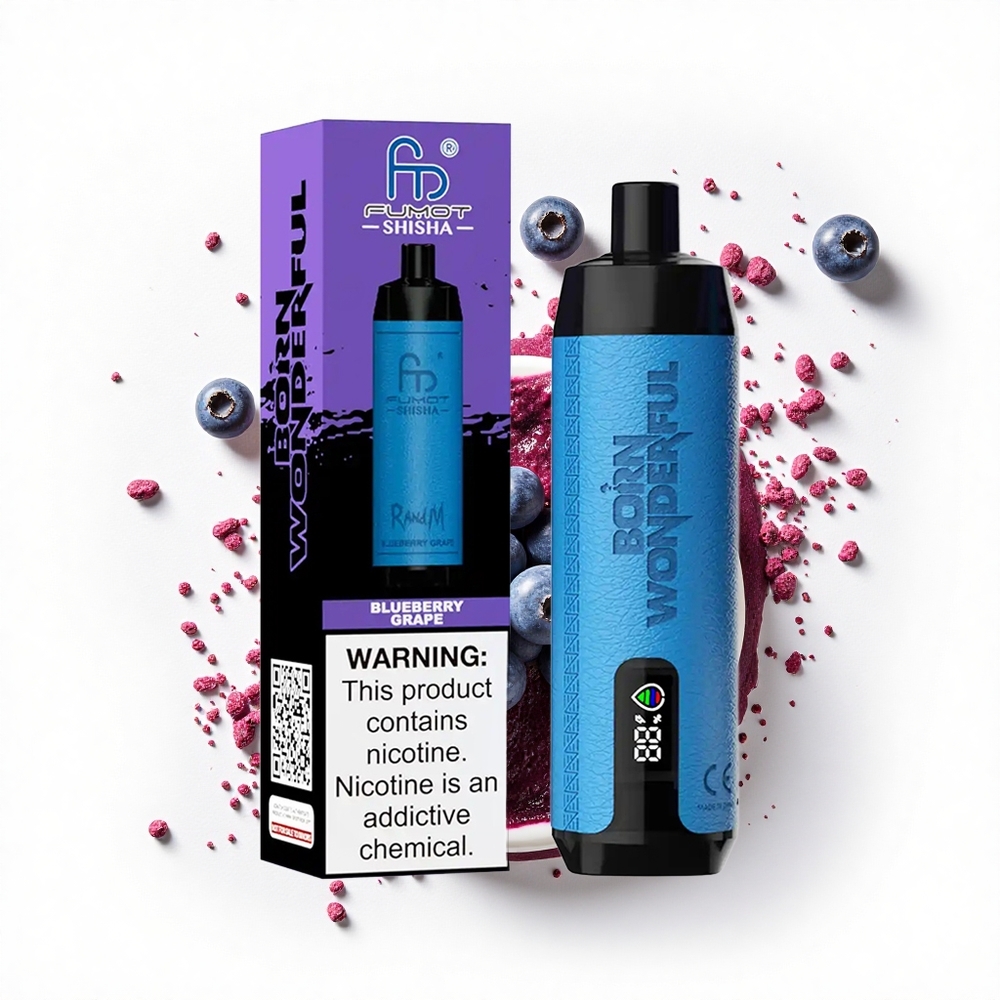 RandM Fumot Shisha 10000 Puffs Borówkowo-Winogronowy Typ-C 18ml 0.6ohm