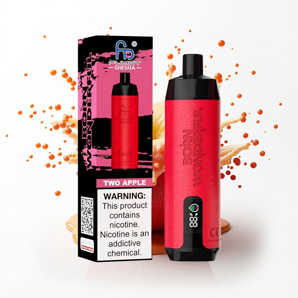 RandM Fumot Shisha 10000 Puffs Dwa Jabłko LED Mesh 18ml