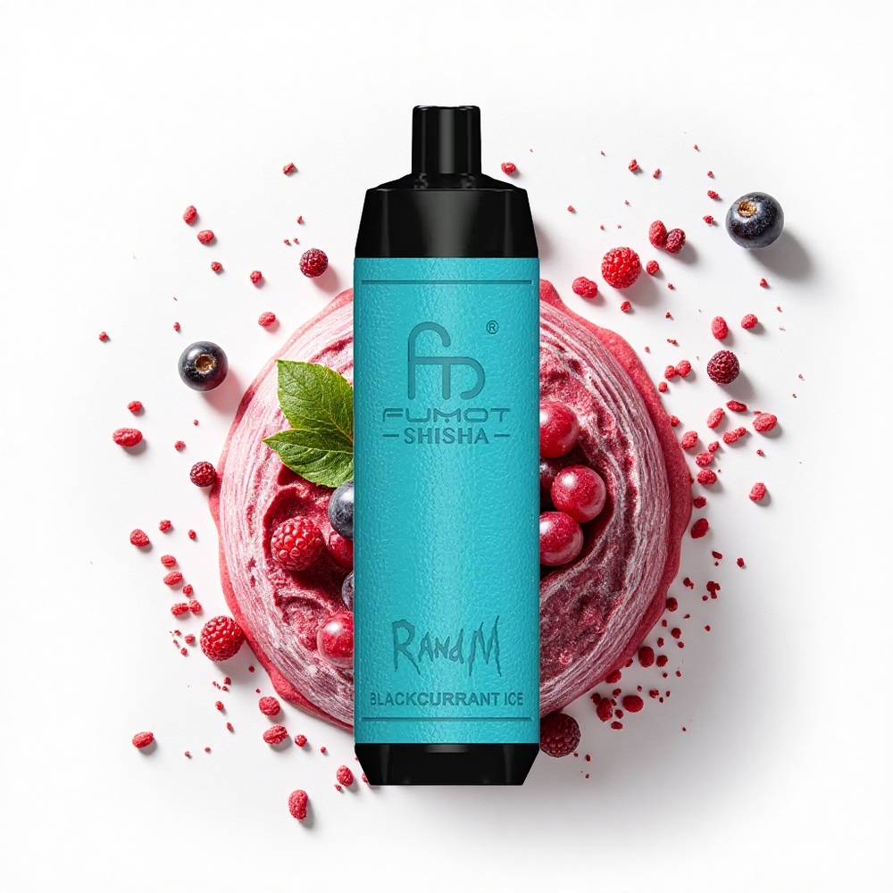 RandM Fumot Shisha 10000 Puffs Lodowata Czarna Porzeczka z 18ml i 0,5% Nikotyny