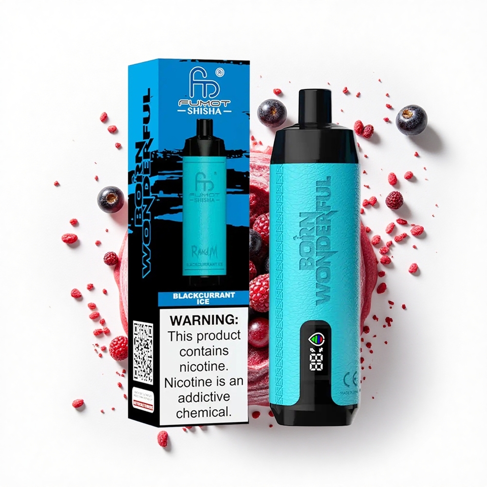 RandM Fumot Shisha 10000 Puffs Lodowata Czarna Porzeczka z 18ml i 0,5% Nikotyny