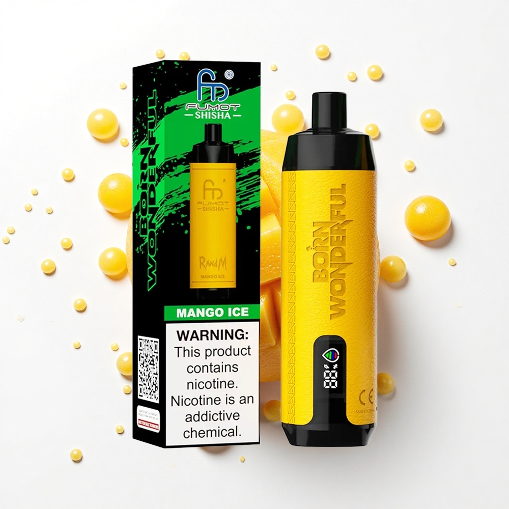RandM Fumot Shisha 10000 Puffs Lodowy Mango z Wskaźnikiem LED i Typem-C