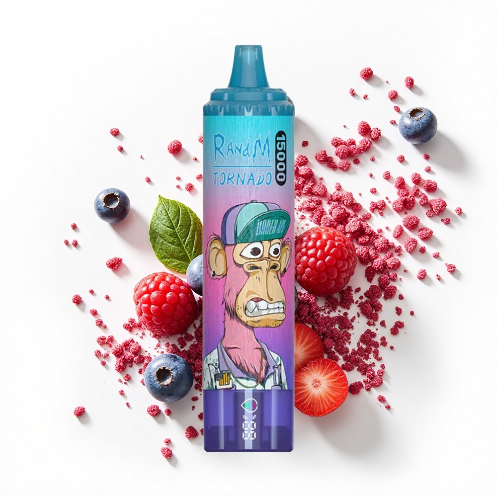 RandM Fumot Tornado 15000 Puffs Borówkowo Malinowy 25ml Mesh LCD