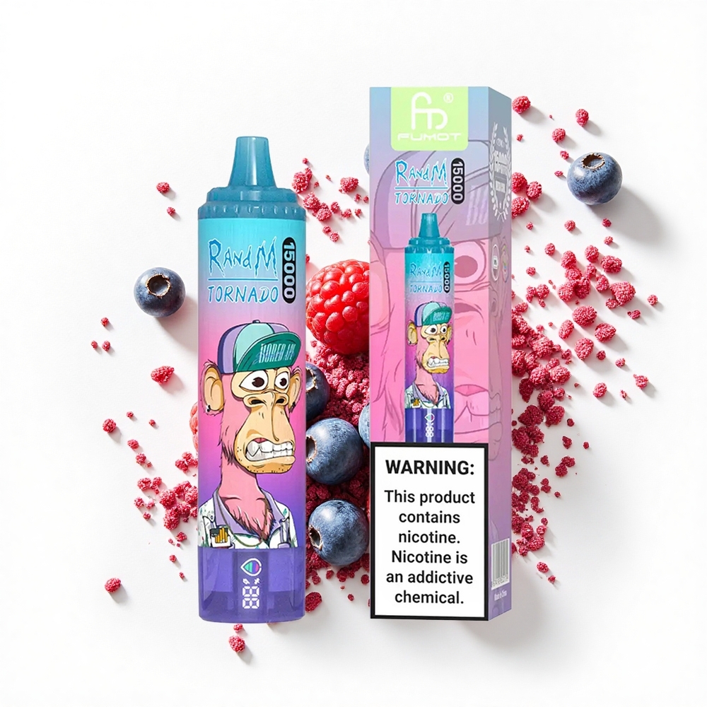 RandM Fumot Tornado 15000 Puffs Borówkowo Malinowy 25ml Mesh LCD
