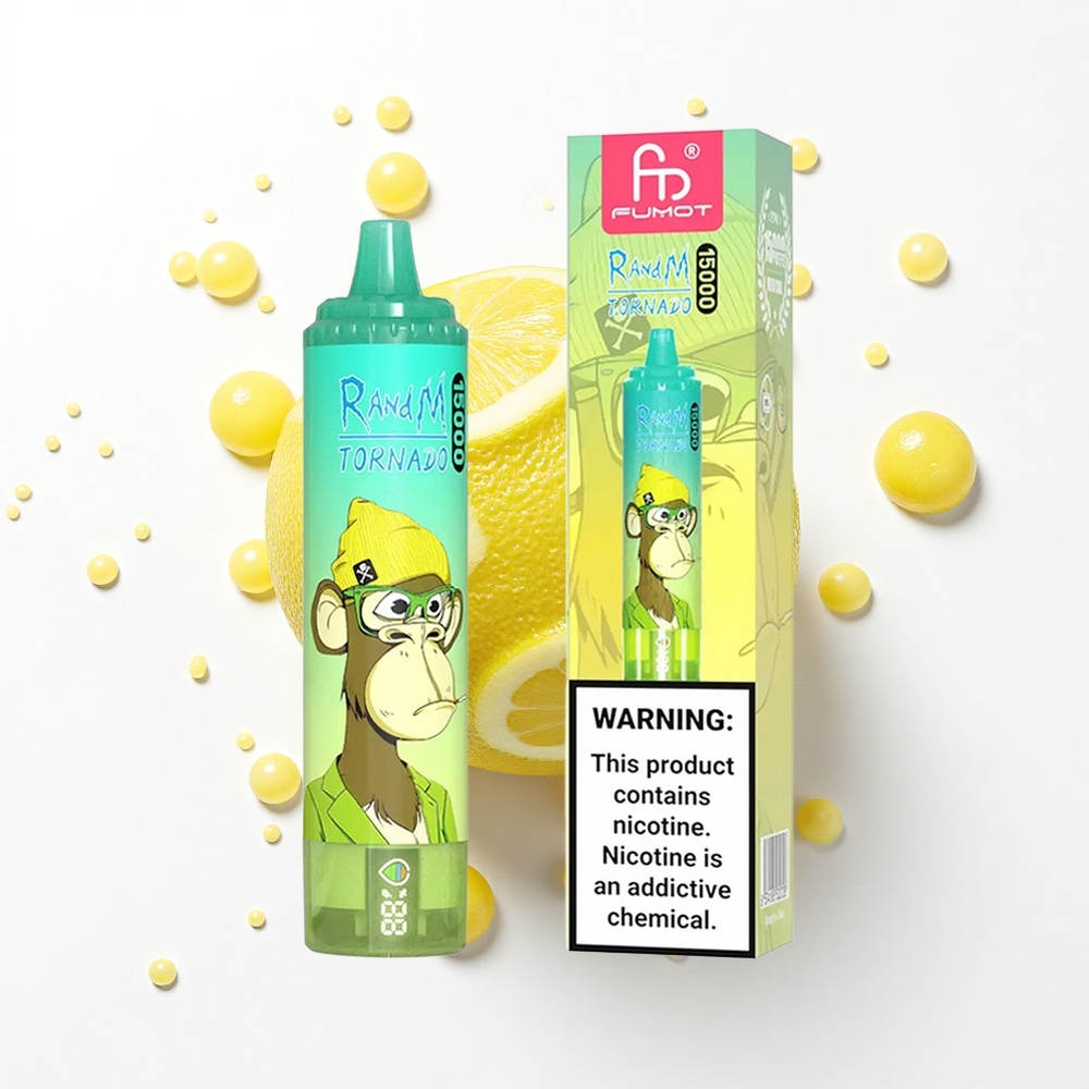 RandM Fumot Tornado 15000 Puffs Cytrynowo-Limónkowy 25ml Mesh LCD