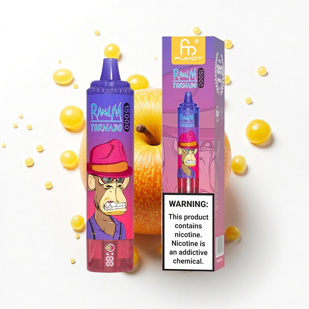 RandM Fumot Tornado 15000 Puffs Kwaśne Jabłko 25ml Mesh LCD