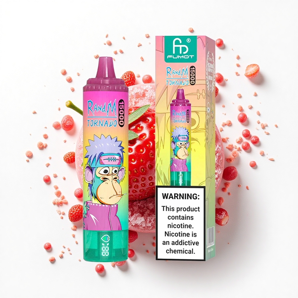 RandM Fumot Tornado 15000 Puffs Truskawkowy Lód Mesh 25ml Type-C