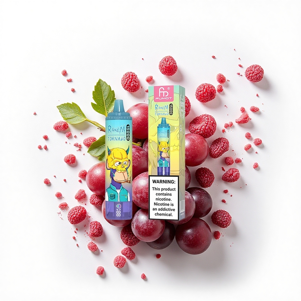 RandM Fumot Tornado 15000 Puffs Winogronowy Lód 25ml Mesh LCD