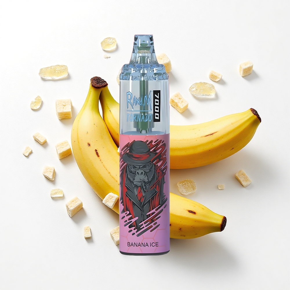 RandM Fumot Tornado 7000 Puffs Banana Lód z 14 ML i Typem-C