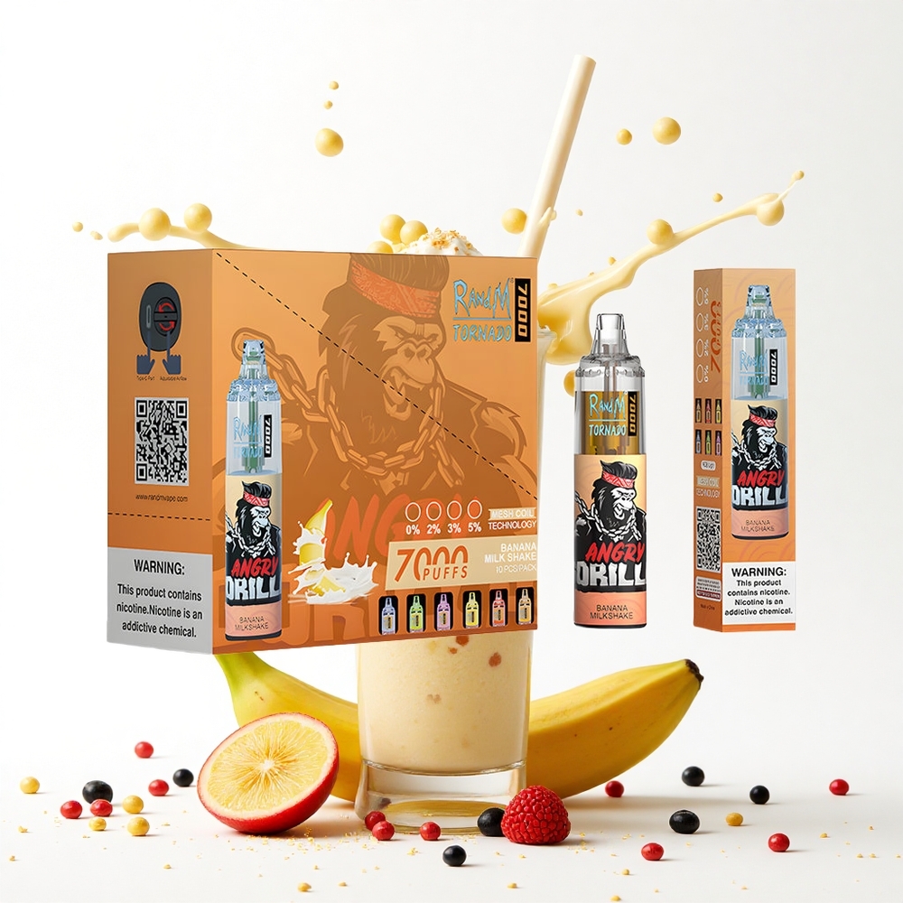 RandM Fumot Tornado 7000 Puffs Banana Milkshake Mesh Coil RGB Light