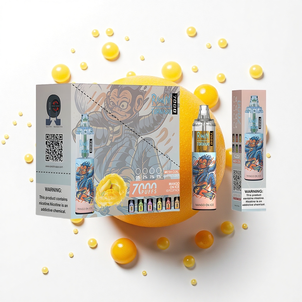 RandM Fumot Tornado 7000 Puffs Mango Na Lodzie z RGB i Mesh
