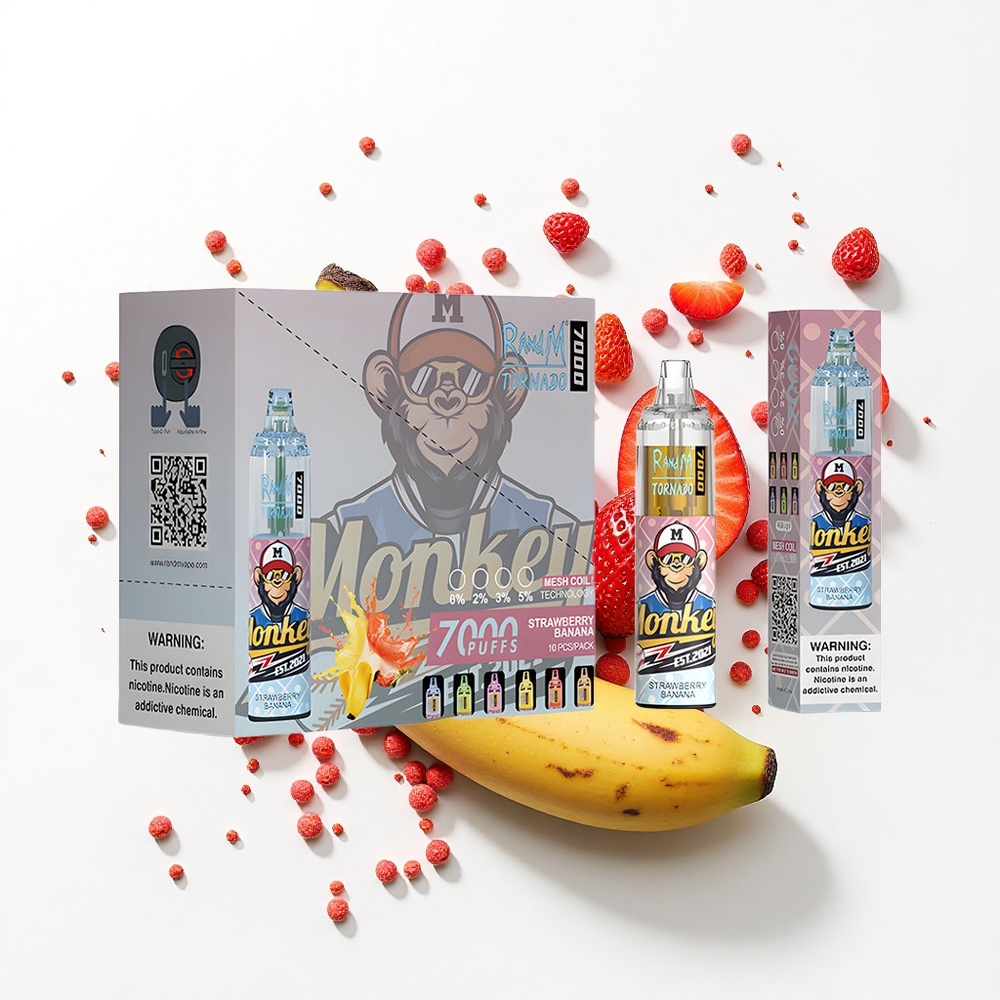 RandM Fumot Tornado 7000 Puffs Truskawkowo-Bananowy MESH RGB