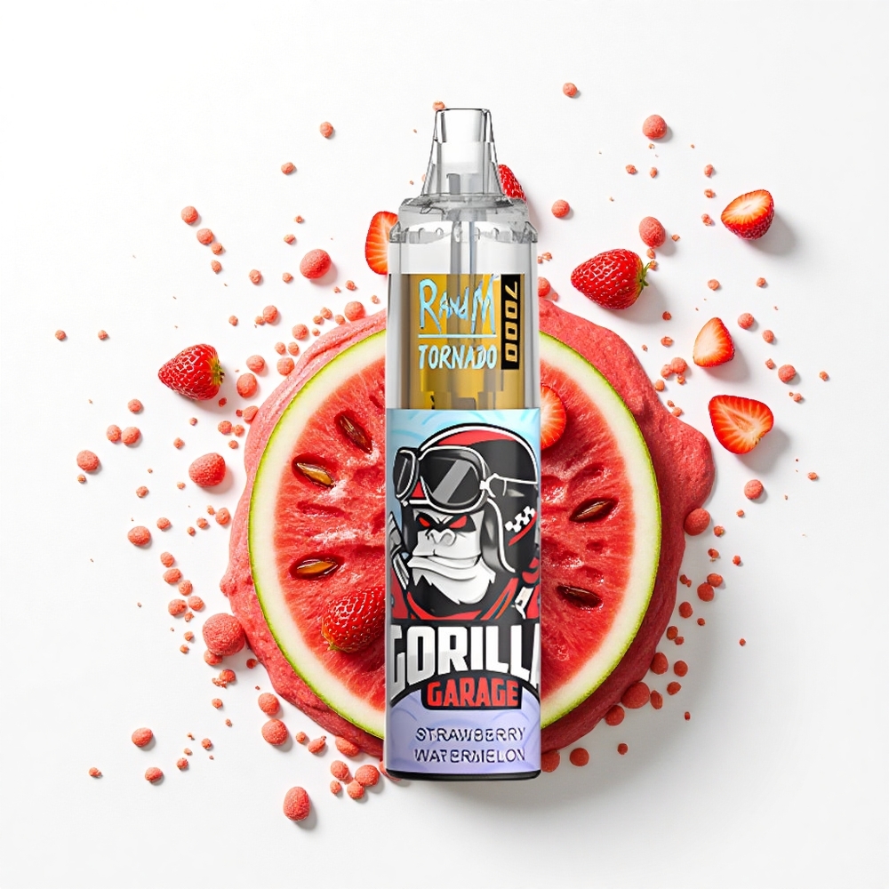 RandM Fumot Tornado 7000 Puffs Truskawkowy Arbuz z Mocą 850 i Typem-C
