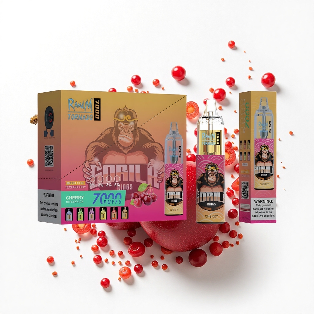 RandM Fumot Tornado 7000 Puffs Wiśniowy Typ-C RGB