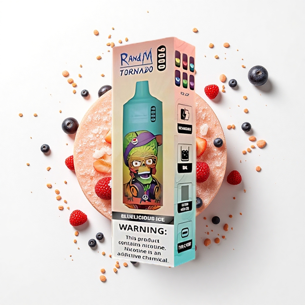RandM Fumot Tornado 9000 Puffs Lodowaty Smak 9000 Zaciągnięć Mięśniowa Cewka 18 mL Płynu